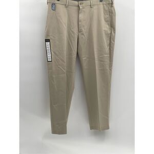 Haggar Pants Chino Khaki Men 40x29 Tan Classic Fit Flat No Iron Expandable‎ New